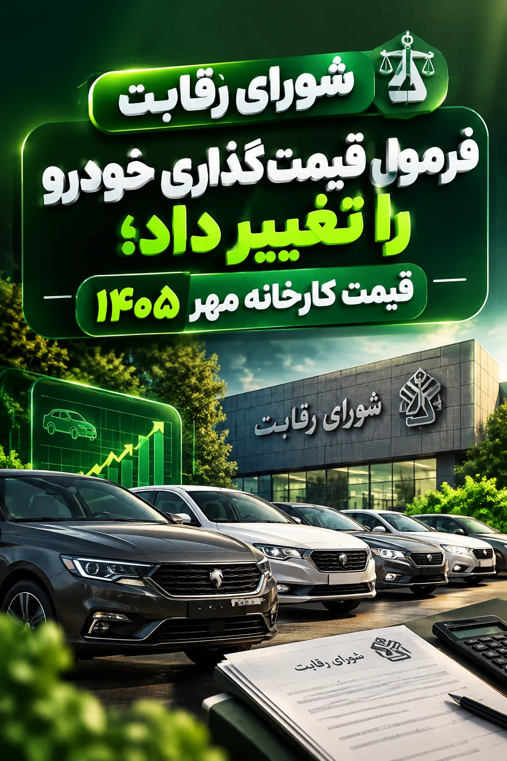 شورای رقابت فرمول قیمتگذاری خودرو را تغییر داد؛ قیمت کارخانه مهر ۱۴۰۵