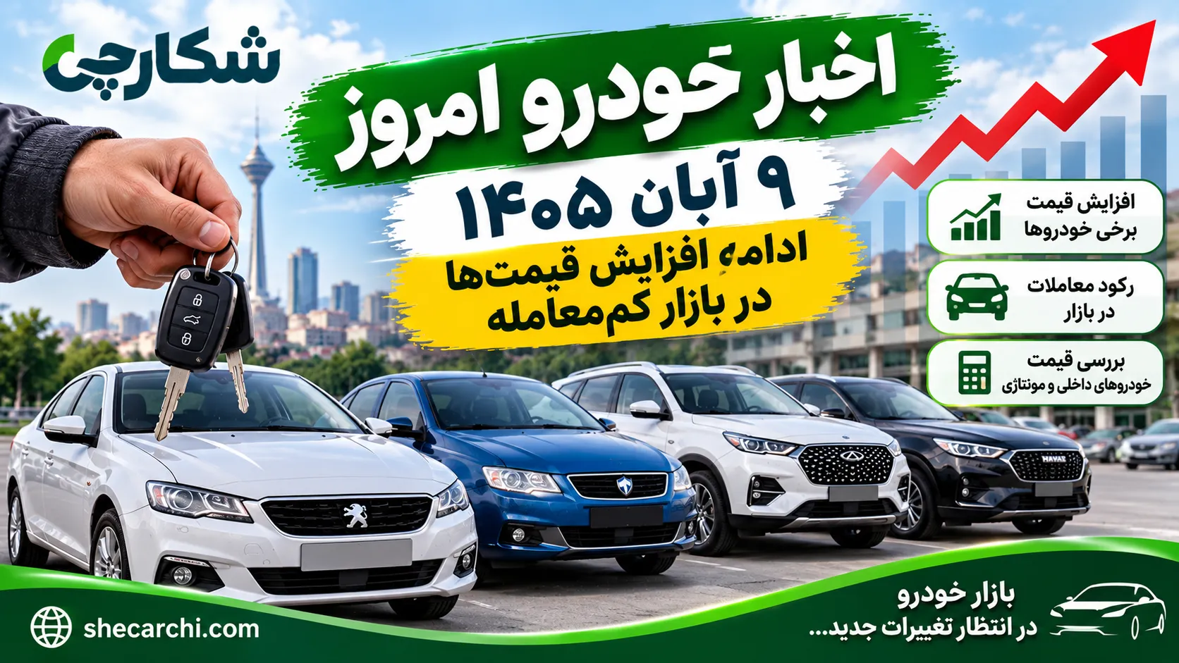 اخبار خودرو امروز ۹ آبان ۱۴۰۵ | آخرین وضعیت قیمت بازار