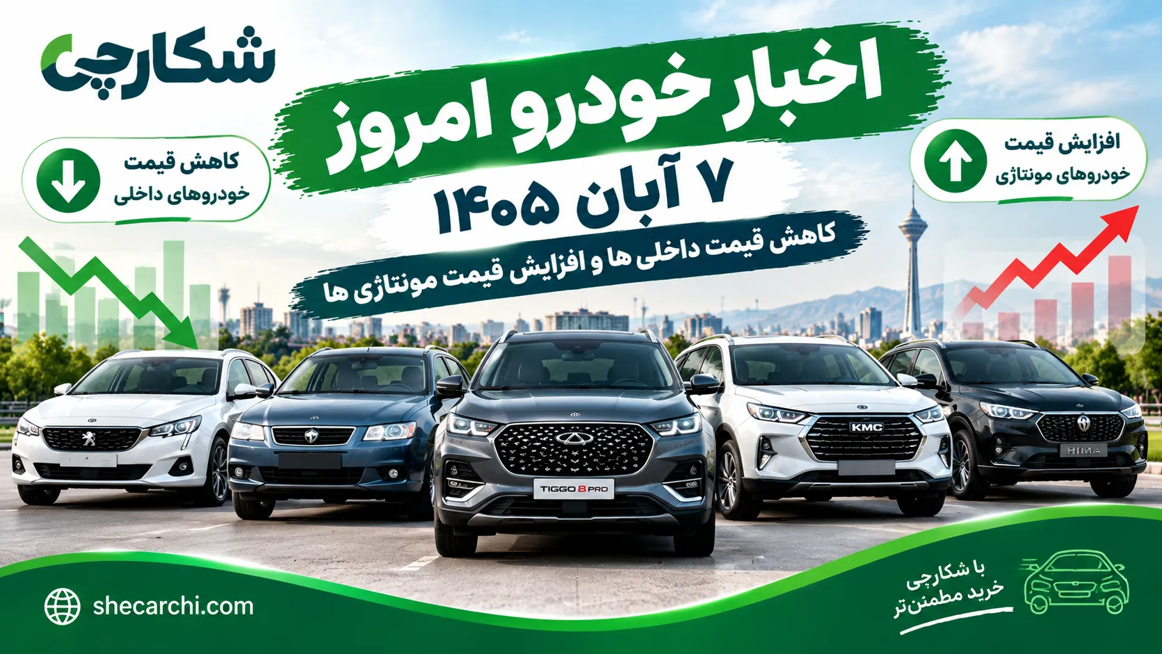اخبار خودرو امروز ۷ آبان ۱۴۰۵ | قیمت خودروهای داخلی و مونتاژی